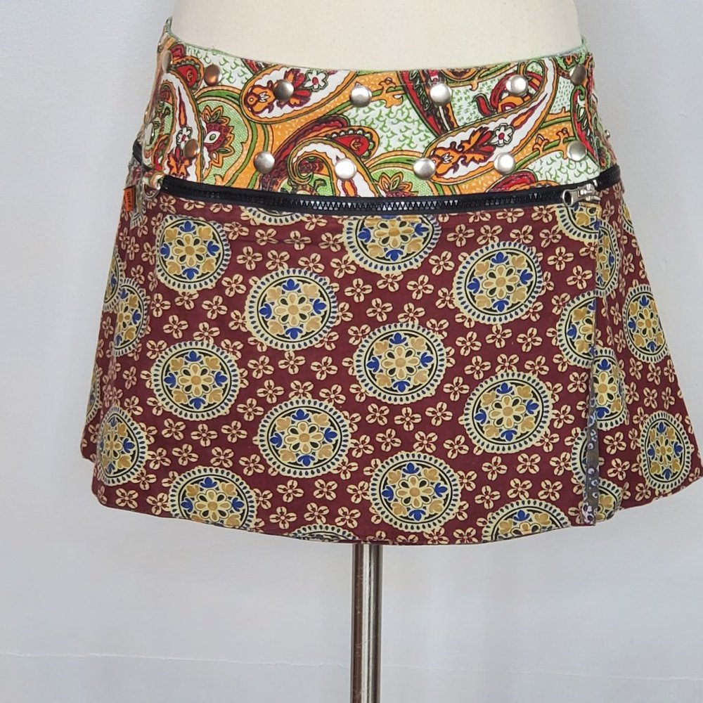 ZAND Amsterdam Reversible Wrap Skirt 28/36 Waist EUC